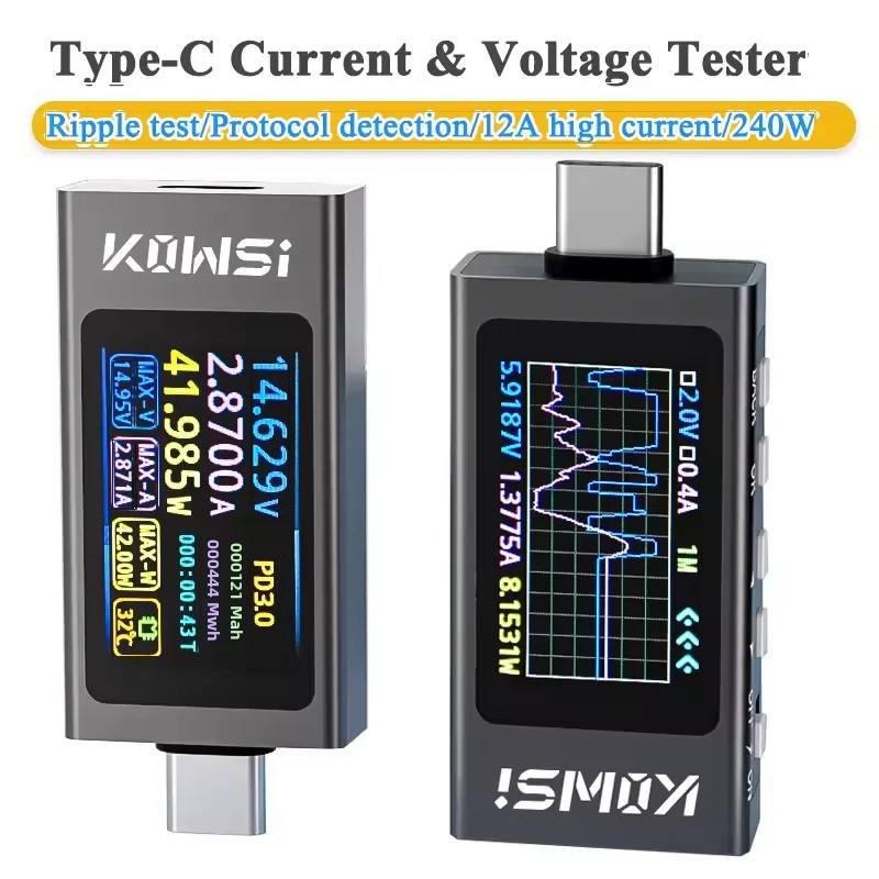 Power Supply Tester - KWS-X1 Type-C Монитор тока и напряжения